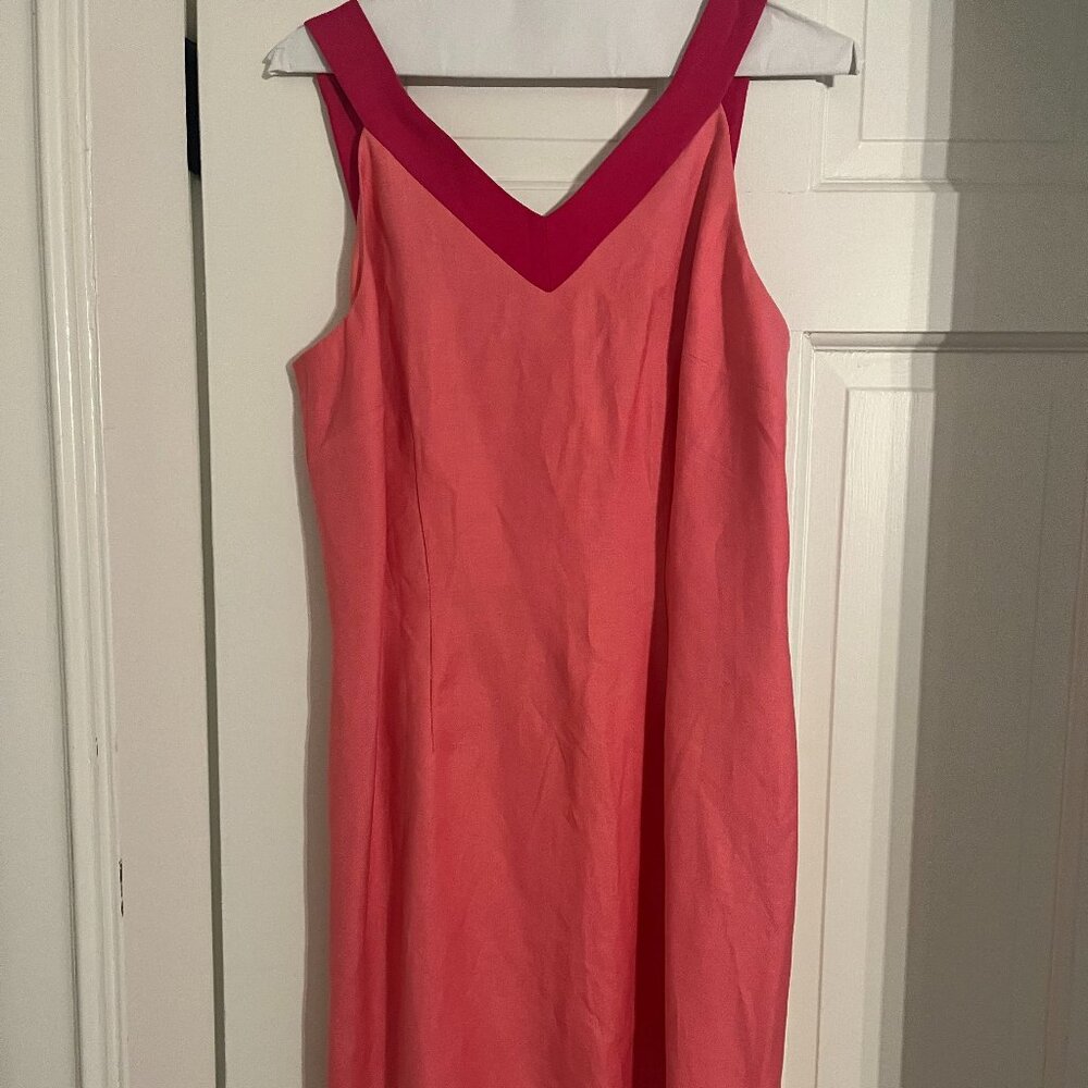 Pink linen dress